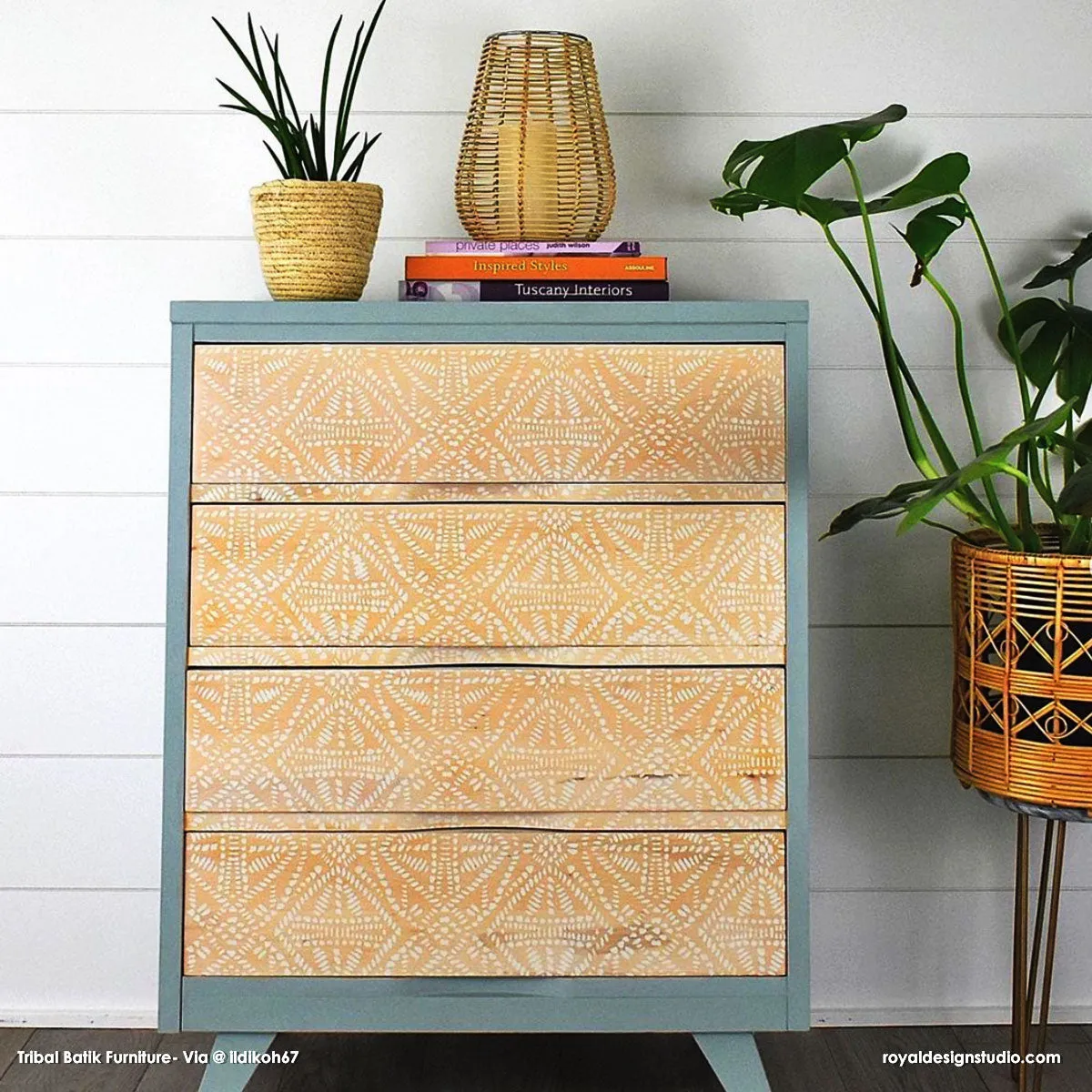 Tribal Batik Furniture Stencil