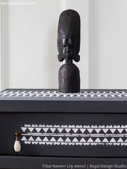 Tribal Raven   Lily Furniture Stencil