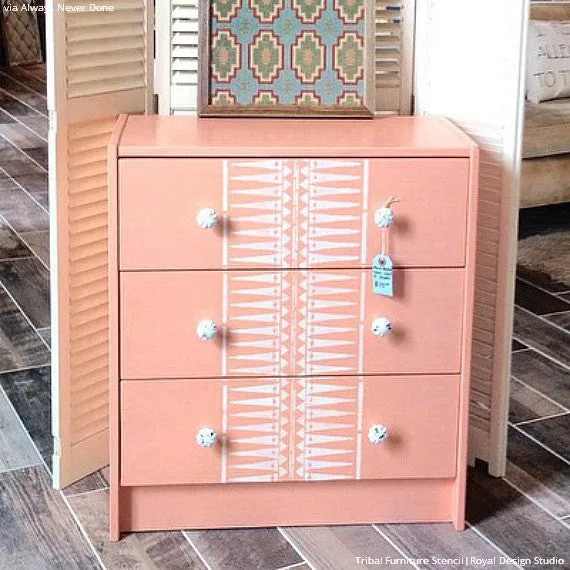 Tribal Raven   Lily Furniture Stencil