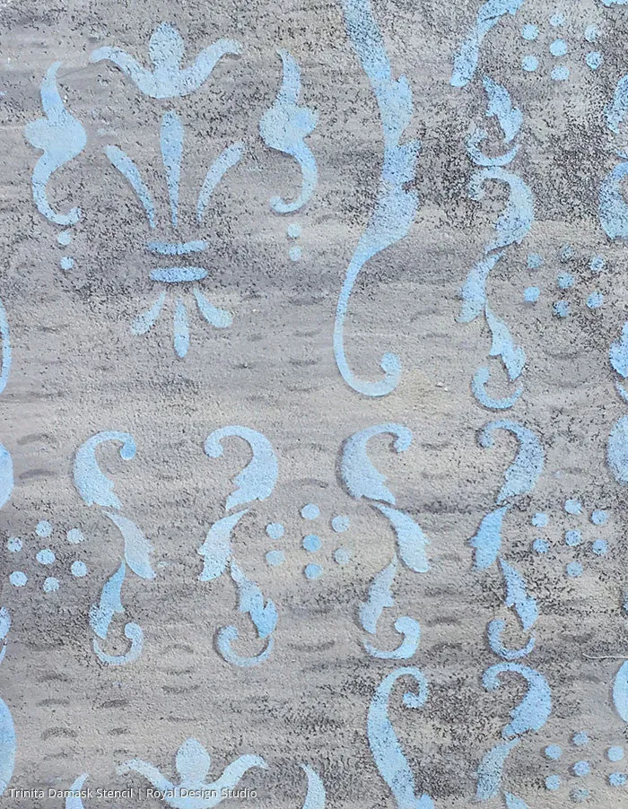 Trinita Alison Woolley Damask Wall Stencil