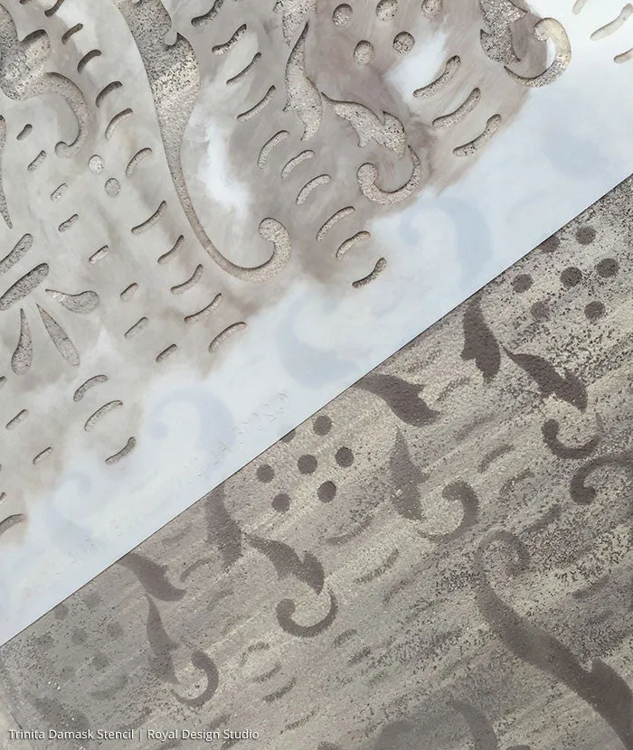 Trinita Alison Woolley Damask Wall Stencil