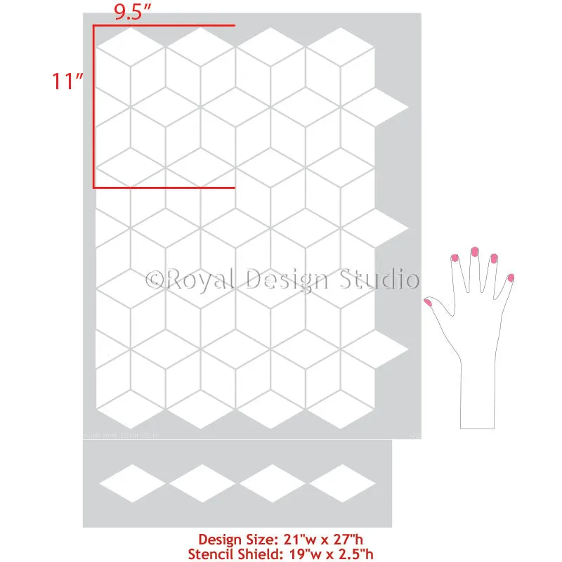 Tumbling Blocks Stencil