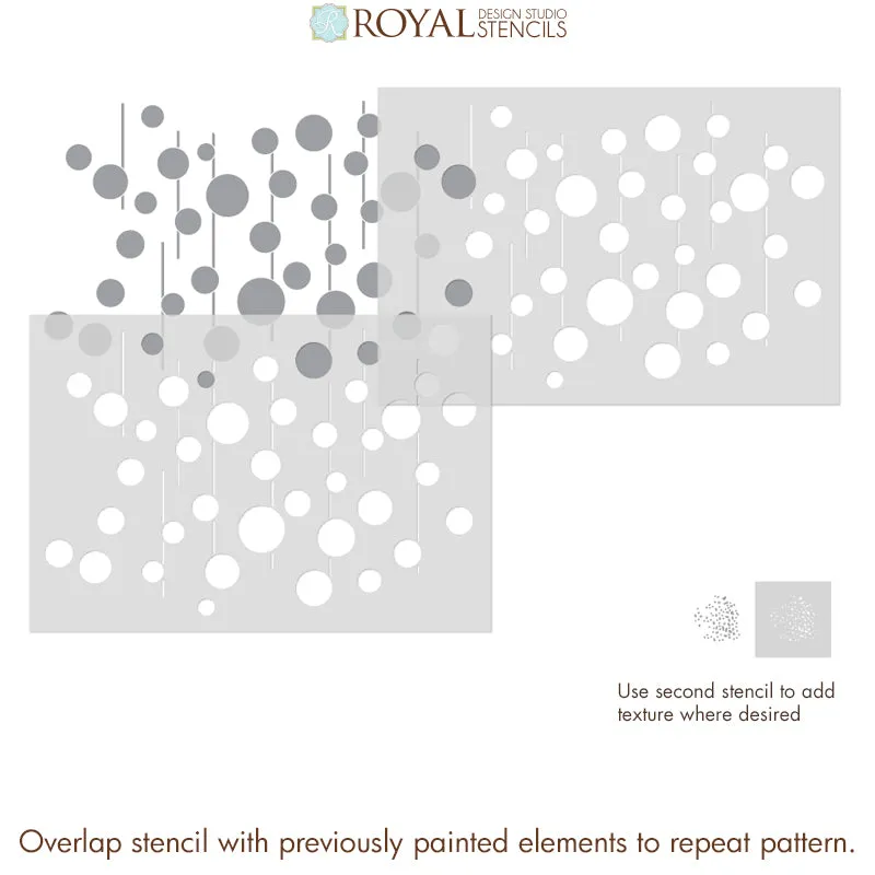 Uzma Circles Raven   Lily Wall Stencil
