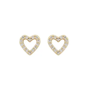 Valentina Heart Earrings | Gold/Clear | Small
