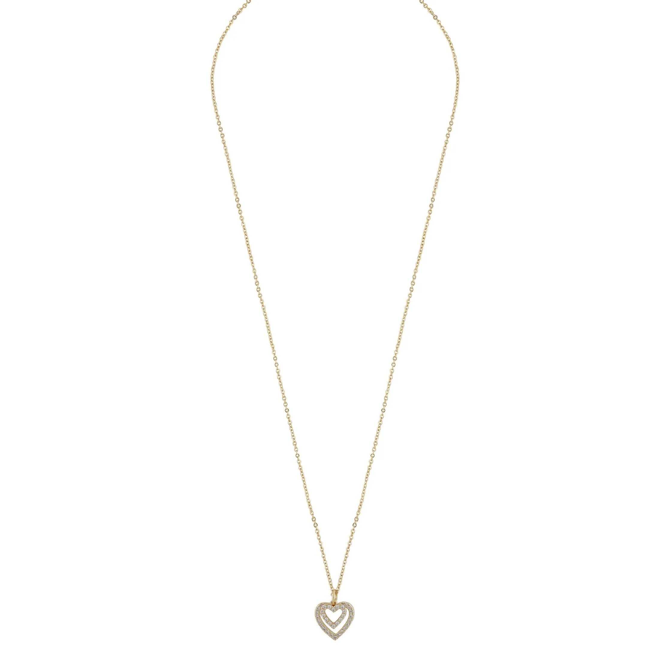Valentina Small Pendant Necklace | Gold/Clear | 42cm