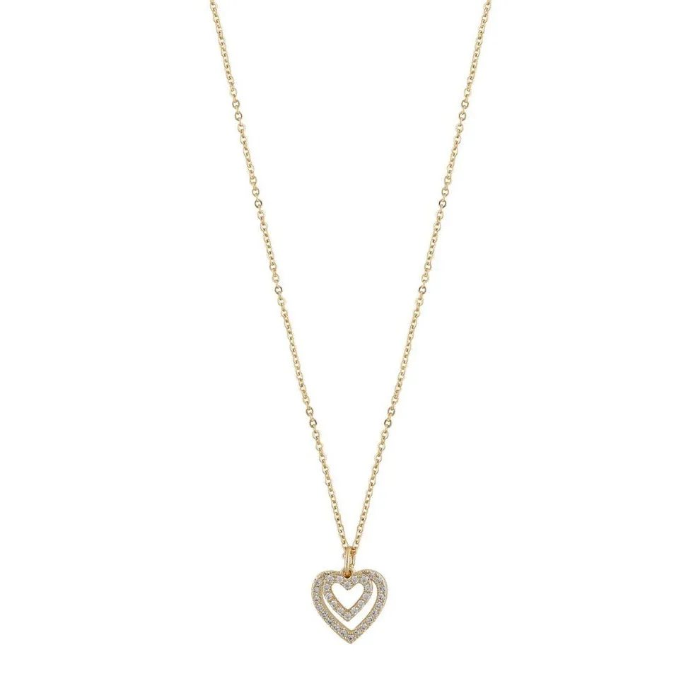Valentina Small Pendant Necklace | Gold/Clear | 42cm
