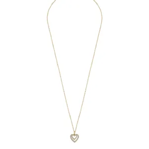 Valentina Small Pendant Necklace | Gold/Clear | 42cm