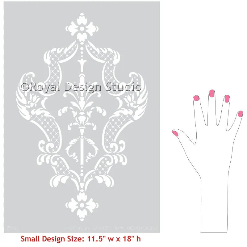 Villa Alison Woolley Damask Furniture Stencil