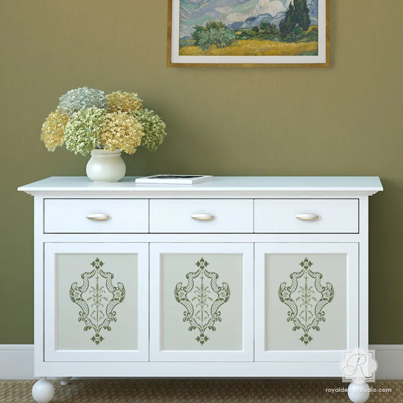 Villa Alison Woolley Damask Furniture Stencil