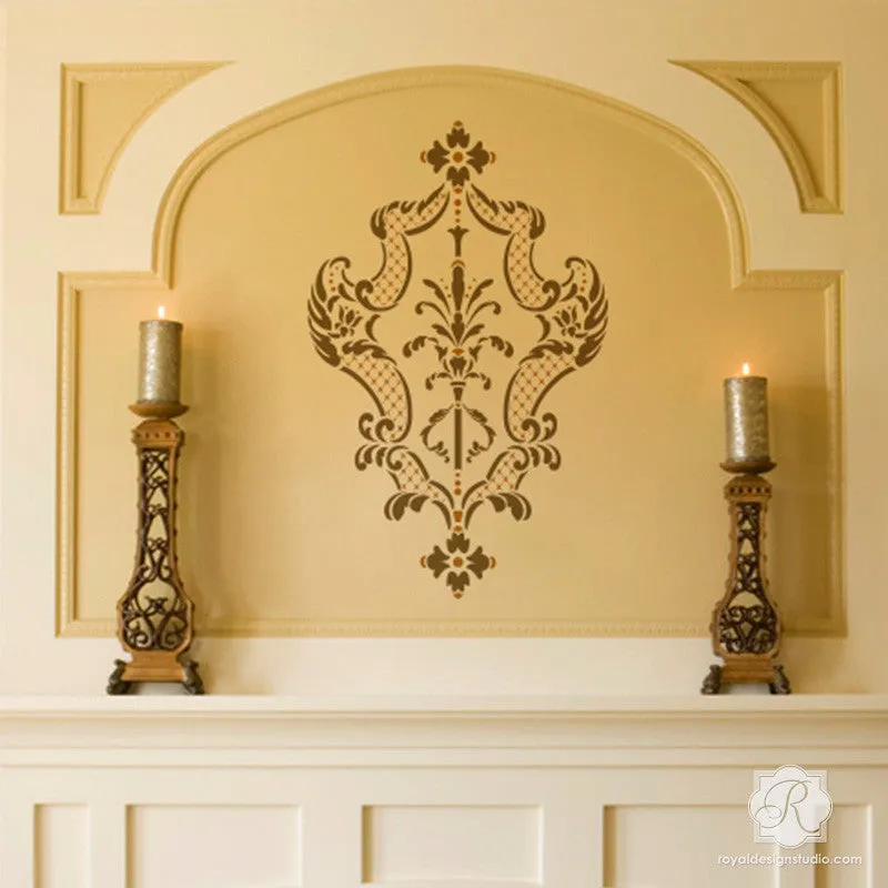 Villa Alison Woolley Damask Wall Stencil