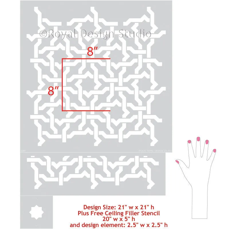 Woven Star Moroccan Wall Stencil
